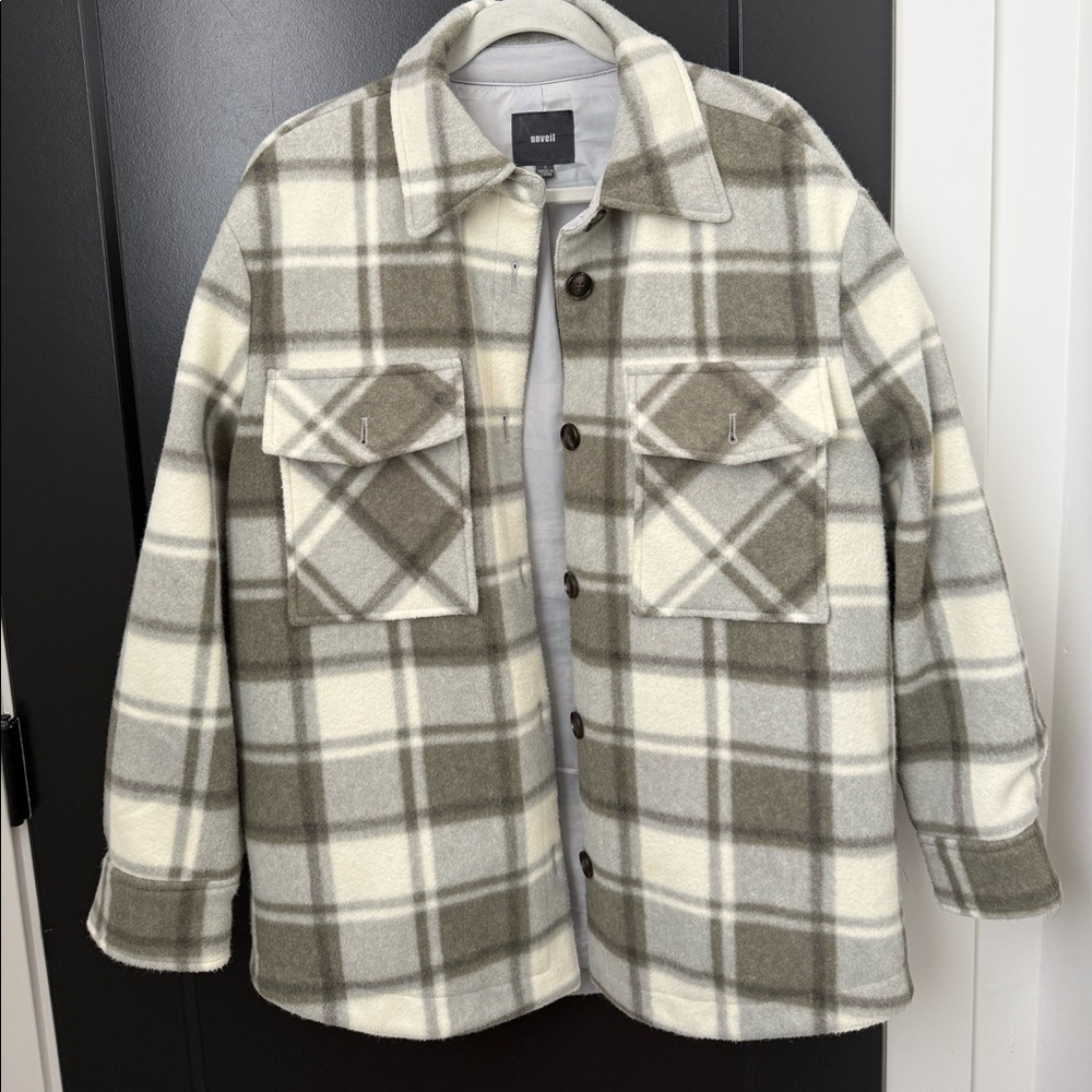 Anthropologie Unveil Plaid Shacket size S